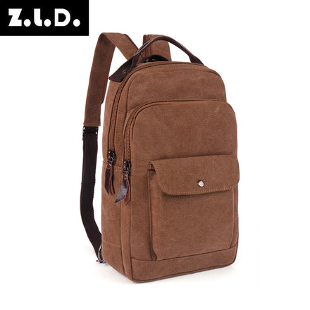 ZUOLUNDUO 2023 Custom Vintage Canvas Large Capacity Unisex Casual Sports Backpacks Laptop Bag for Men Shoulder School Backpack