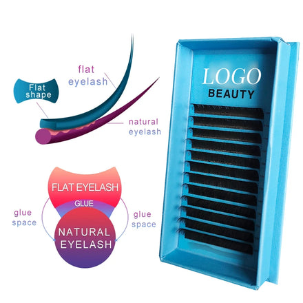 Professional Cashmere Split Tips Ellipse Matte Black Flat Soft Lashes Individual 0.20Mm Ellipse Flat Eyelash Extensions