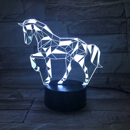 Unicorn Customized RGB Kids Room Creative Usb 3AA Battery 3D Illusion Acrylic Base Children Desk Table LED Night Light Lamp