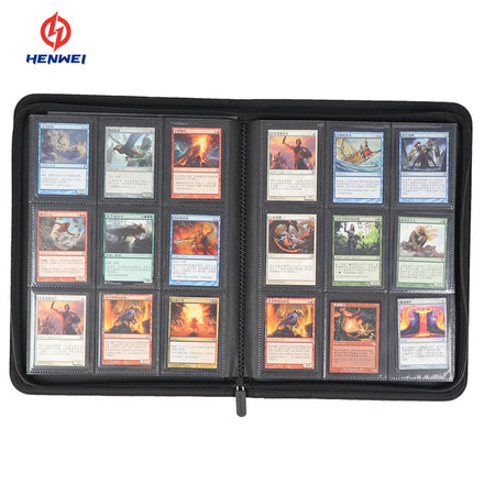 PU Leather 360 Pockets 9 Pocket Collector Leather Custom Trading Card Album Sengtor Card Folders Trading Game Card Binder