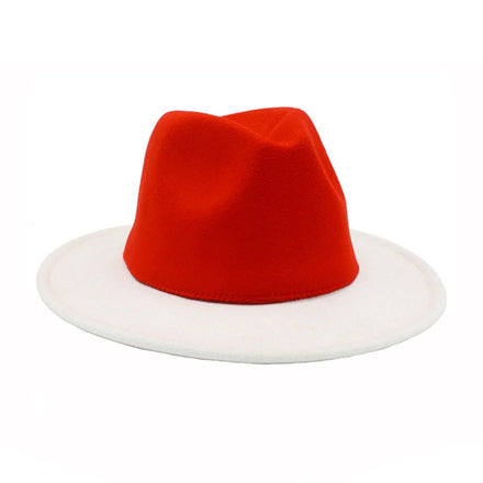 Accept Customization Color Blocked Fedora Hat Autumn and Winter Personality Cotton Fedora Hats Wide Brim Unisex Fedora Hat