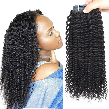 3A 3B Curly Raw Indian Natural Hair Clip Ins Afro Kinky Curly Seamless Clip in Hair Extensions 100Human Hair