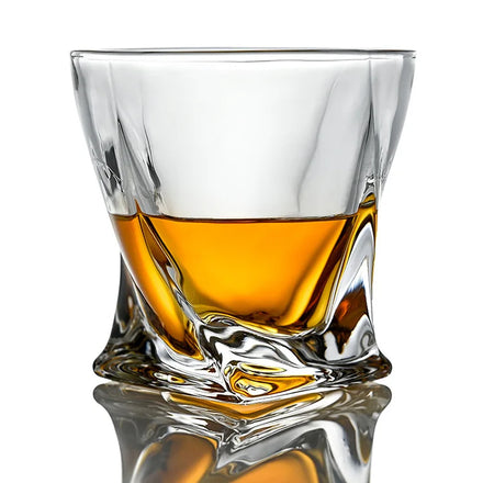 Factory Price Classic Glass Custom logo Crystal Glass Irregular Twisted Whiskey Glasses