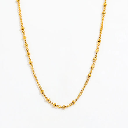 Fenny 18K Gold Plated Versatile Simple Chain Beads Necklace Tarnish Free&No Fade Stainless Steel Jewelry Wholesale