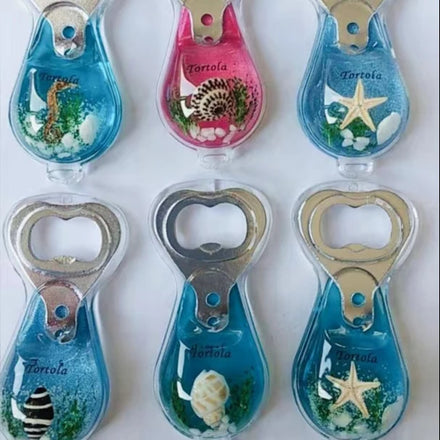 New Wholesale Custom Magnetic Resin Bottle Opener Sea Shell Starfish Acrylic Can Opener