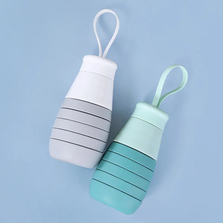Wholesale Eco Friendly Foldable Clear Kids Collapsible Drink Bottle Silicone Water Bottle With Custom Logo