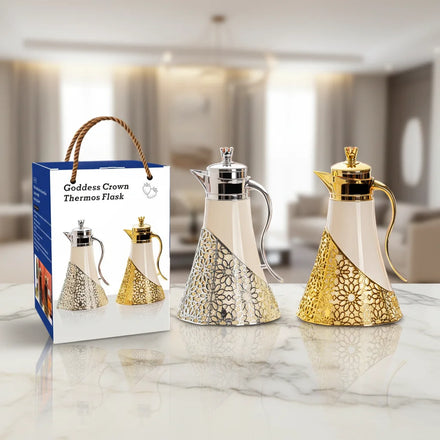 2026 New Portable 1000ml Glass Inner Water Bottle Thermos Vacuum Lids Insulated Thermal Business Gift Set 12-24 Hours Insulation