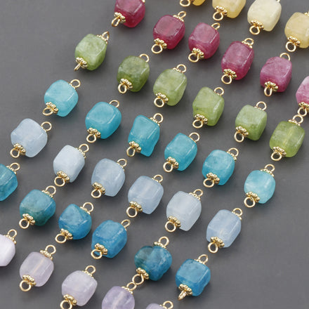 MA38 10pcs/Lot Nickel-Free 18K Gold Plated Natural Stone Jewelry Accessories DIY Bracelet Necklace Components