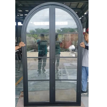 New Design Steel Arch Door Interior Glass windows Large Glass French Door