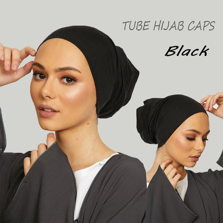 Muslim High-quality Material Elasticity Turban Premium Chiffon Hijab Khimar With Colors Matching Satin Cotton Inner Sets Caps