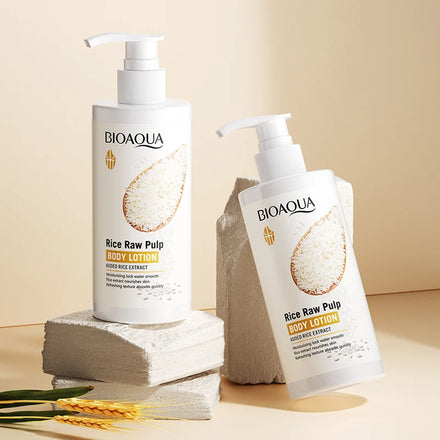 OEM ODM BIOAQUA Private Labels Rice Raw Pulp Body Lotion Cream Skincare Beauty Products Moisturizing Smoothing Nourishing
