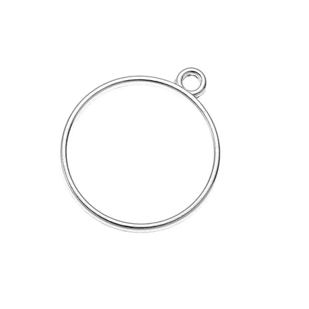 YuenZ 8 Color Alloy Jewelry Accessories Circular Charm Hollow Glue Blank Pendant Tray Bezel 32*28mm B184