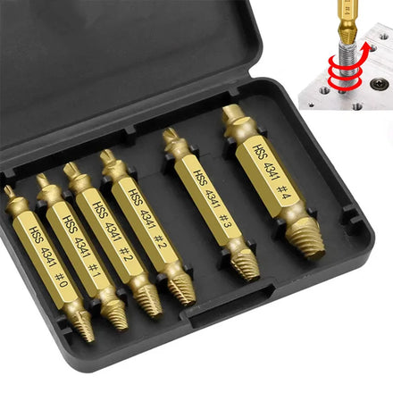 4pcs/5pcs/6pcs Titanium-Plated HSS 4341 Double-Head Broken Bolts Repair Tool Screw Extractor Set Power Tool Accessories Kit