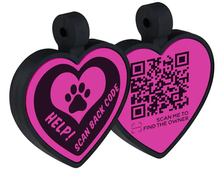 Heart Shape Silicone Pet Dog ID Name Tags With QR Code