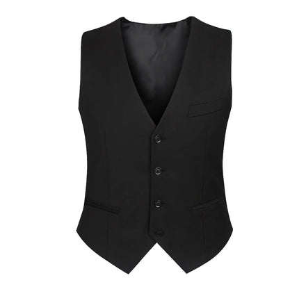 New Slim V-Neck Suit Vest Men'S British Business Suit Vest Plus Size Men Groom Formal Men's Suit Waistcoat Dress Vest