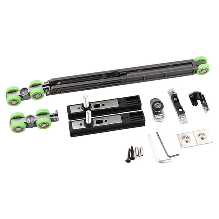 Modern Apartment Wooden Sliding Roller Door with Double Roller Soft-Closing Nylon Nickel Finish