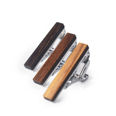 Luxury Wedding Birthday Gift Wooden Mens Tie Clip Custom Logo Print