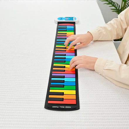 Small Keyboard Piano for Musical Learning Digital Musical Instruments Roll Piano Hand Roll up with 49 Keys Piano