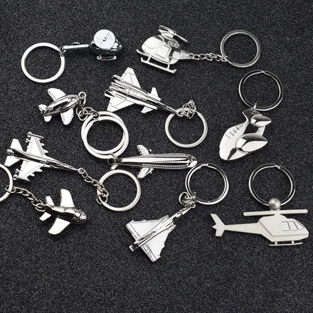 Creative Cartoon 3D Metal Aircraft Aviation Model Keychain Naval Fighter Gift Fashion Trend Carabiner Keychain