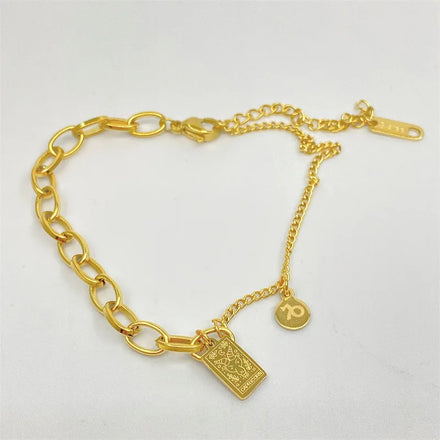 New Best-selling 18k Gold Plated Stainless Steel Bracelet Birth Charm Bracelet Adjustable Birthday Bracelet Jewelry Wholesale
