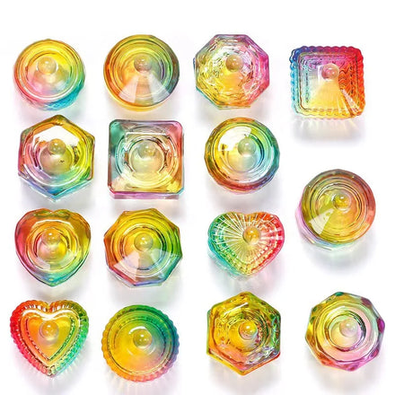 Beauty Top Colorful Heart Nail Acrylic Glass Liquid Holder Dappen Dish Wholesale Crystal Nail Dish Bowl With Lip