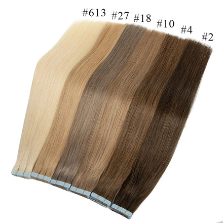 Fast Shipping Brown Color Straight Tape in Hair Extension Full End Cuticle Intact Human Hair Tape in Extensions