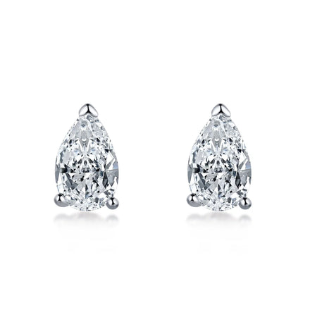 Dylam Trendy Rhodium Plated 925 Sterling Silver Fancy Shape Stud Earrings Made with Infinite Elements 5A Cubic Zirconia