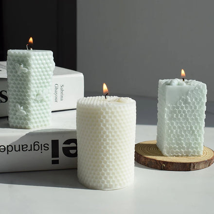 3D Bee Honeycomb Candle Molds Beehive Silicone Mold for Homemade Beeswax Candle Soap Candle Molds Silicone Rubber