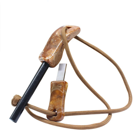 Crafted Resin Finger Grip Handle Emergency Feuerstahl Fire Steel Magnesium Lighter Ferro Rod Fire Starter