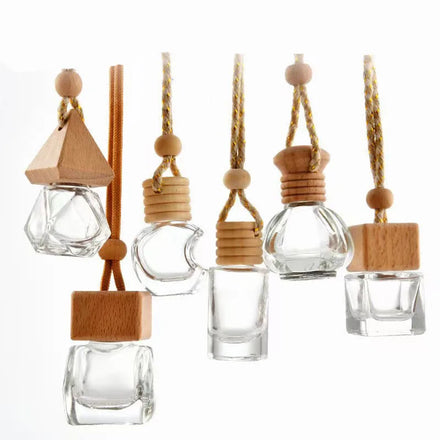 Refillable Glass Car Perfume Bottle 7ml 8ml 9ml 10ml Car Diffuser Bottle Perfume Hanging for air Conditioner