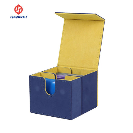 Playing Business Assembled Separated Leather Trading Card Boxes ODM Deck Box Card Case