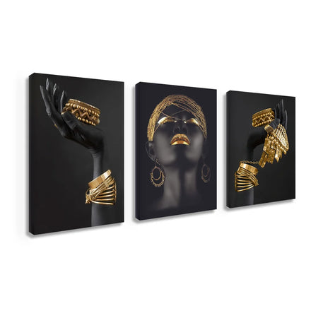 African Black Woman Oil Portrait Wall Art on Canvas-Home Decor Prints