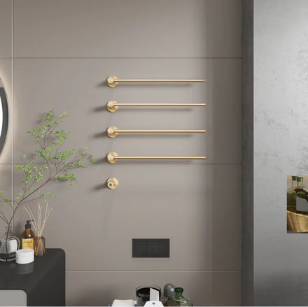 Custom 4 Bars Bathroom Electric Towel Warmer Rack Chrome/Black/Gold Wall Mounted Heated Towel Heater