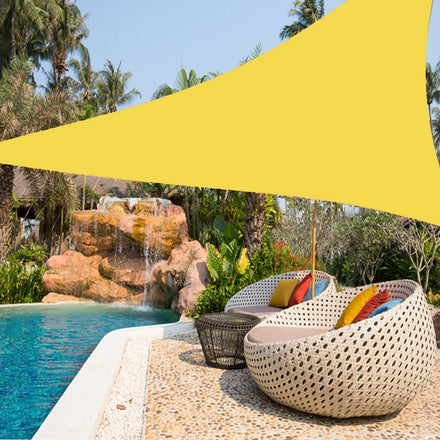 5x5x5m Anti UV Triangle Waterproof Sun Shade Net Polyester Shade Sailing Hotel Beach Swimming Pool Sun Cover
