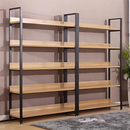 Thickened Multi-storey Storage Shelf Home Floor Bookshelf Supermarket Steel and Wood Stainless Steel Modern School Furniture