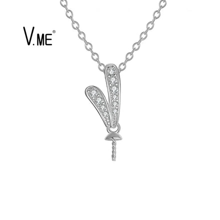 925 Silver Pearl Pendant Bail With CZ Stones Pearl Button Mount DIY 925 Sterling Silver Jewelry Findings