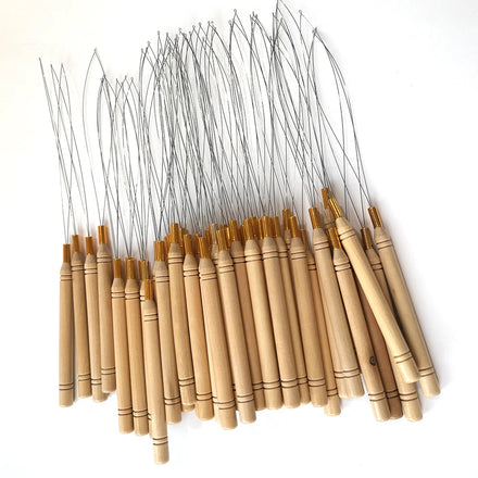 Leeons Wholesale Micro Rings Pulling Needle Threader for Loop Hair Extension Tools Type Hook Needles for Home Use
