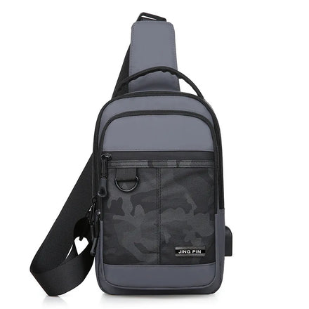 2024 New Fashion USB Lightweight Wear-resistant Crossbody Bag Texture Single Shoulder Bag Men Messenger Bag for Daily Life