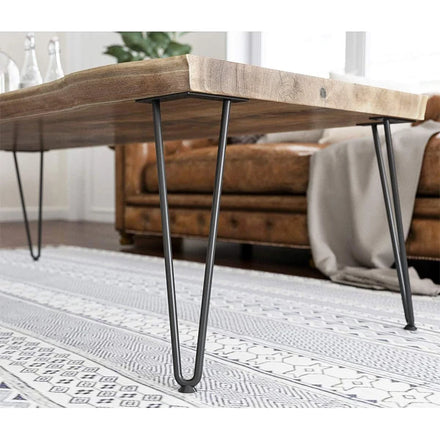 VT-02.012 Black Metal Hairpin Legs for Table and Desk Kitchen & Outdoor Use Heavy Duty Iron Steel 2 Rod Design