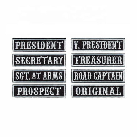 Quality Checking Custom Embroidery 3D Twill Name Patch 110 MM Wide Biker Motorcycle Badge Tag Vest Personalized