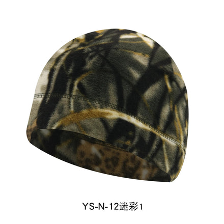 Custom logo Skull Cap Men Warm Polar Fleece Beanie Hat Thick Windproof Unisex Running Hat for Outdoor Exercising