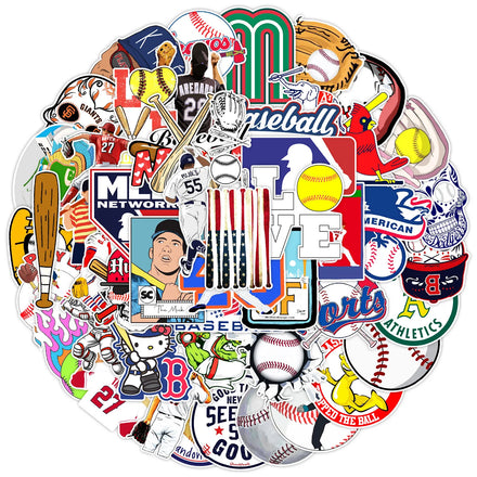 50Pcs Hoe Sale Baseball Graffiti Stickers Suitcase Skateboard Guitar Decorative Stickers DIY Waterproof Gift Sticker for Kids