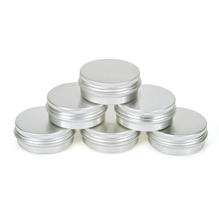 30ml 1oz Silver Aluminum Refillable Lip Balm Tins Storage Jars Screw Cap Custom Logo Silk Screen Printing for Cosmetic Candles