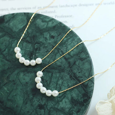 Hot Sale Imitation Pearl of Love Gold Color Pendant Necklaces Clavicle Chains Necklace Fashion Chain Necklace Women Jewelry