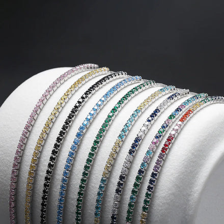 Adjustable Bracelet 925 Sterling Silver Half Zircon Tennis Half Link Slider Bracelet for Women Wholesale
