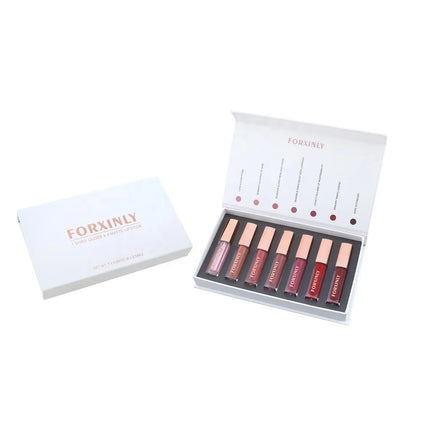 FORXINLY 2024 New Gift 7 Colors Long Lasting Waterproof Shine Gloss and Matte Lipstick Set