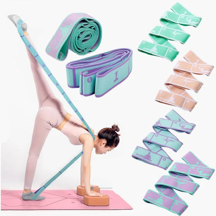 Multi-functional Dance Yoga Stretching Resistance Band Strips Adult Latin Training Beginner Pilates Polyester 84x4cm Silite