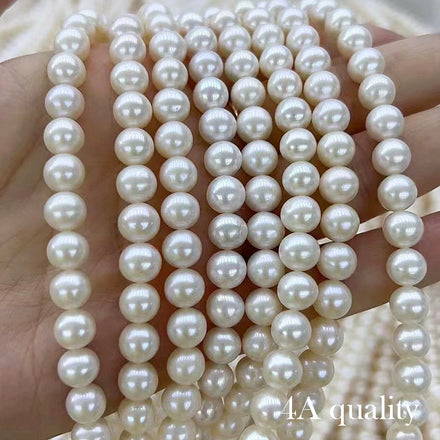 Near Round 4A Pearls 3-12mm White Pink Purple Color Natural Freshwater Wholesale Loose Pearls Beads White Round Pearl