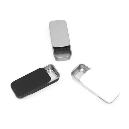 Rectangular Mini Metal Recyclable Tin Container with Lid for Lip Balm Crafts Jewelry Storage Kit