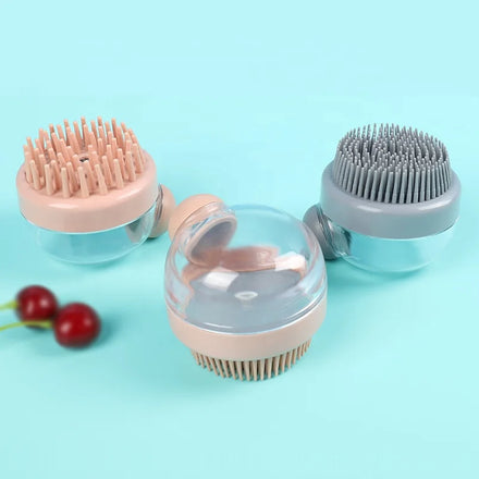 Popular Unique Style Hair Scalp Massager Scrub Brush with Nylon Bristles Silicone Head Waterproof Plastic Handle EDAWA Brand